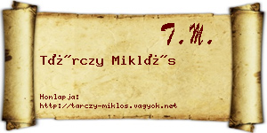 Tárczy Miklós névjegykártya