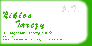 miklos tarczy business card