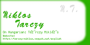 miklos tarczy business card
